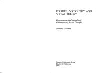 Giddens, Anthony - Politics, Sociology and Social Theory.pdf